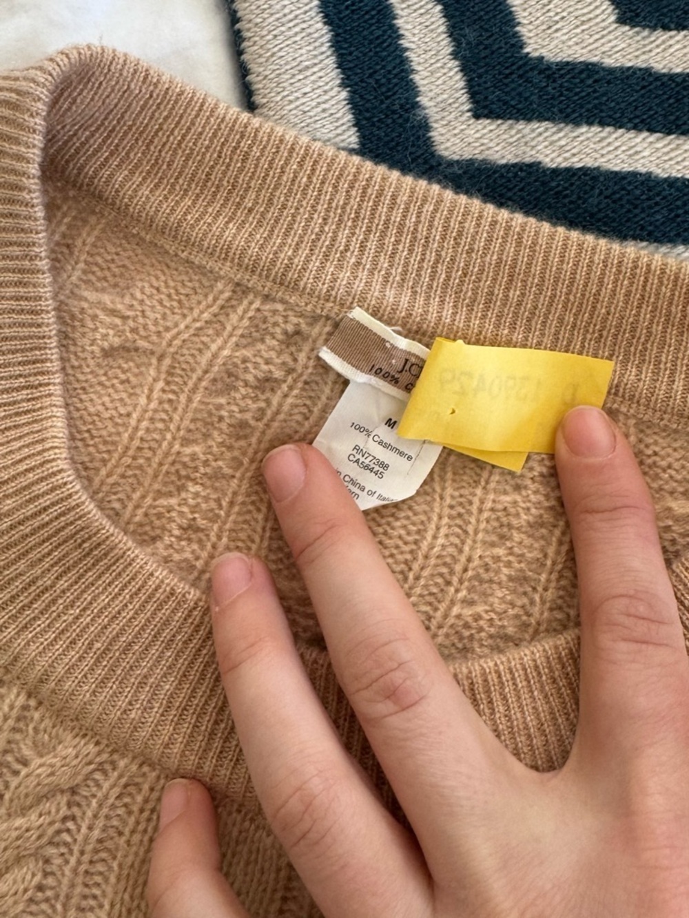Cream Cable Knit Women's Sweater - Picture 2 of 3